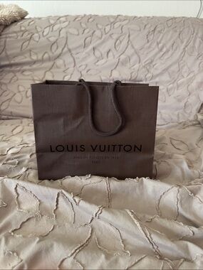 Louis Vuitton Dark Brown Shopping Bag with Black Logo
